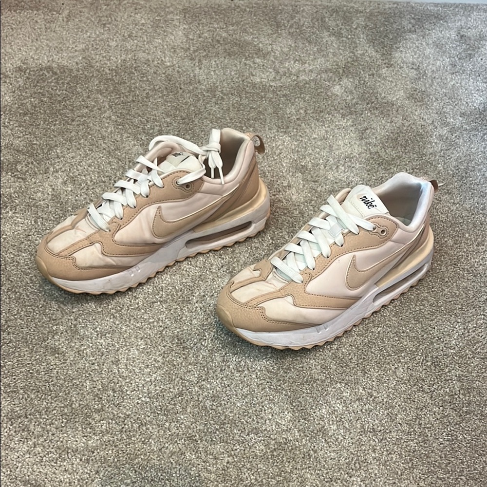 Nike Women's Beige and White Sneakers